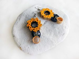 Boucles d'oreilles Quilling - Inspiration Vampire diaries Hybride 1 - Flora Ly Créations