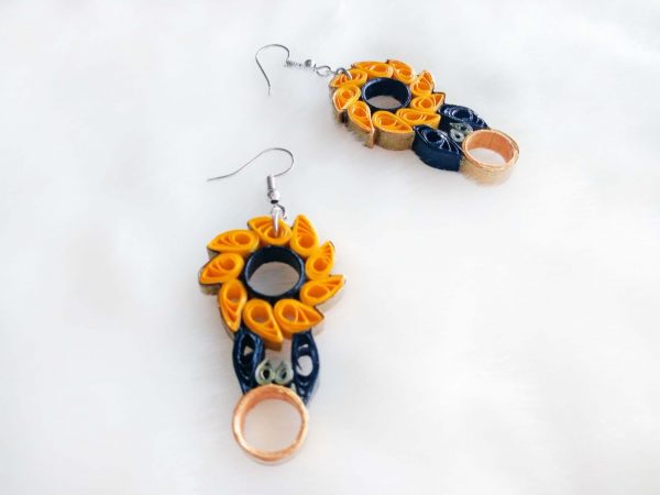 Boucles d'oreilles Quilling - Inspiration Vampire diaries Hybride 2 - Flora Ly Créations